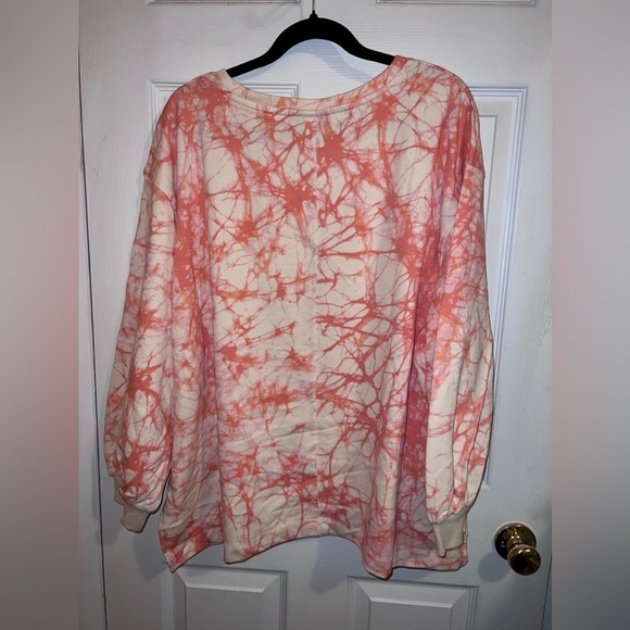 NWOT RACHEL COMEY Target Plus Tie Dye Orange French Terry Cropped Sweatshirt - Picture 6 of 8